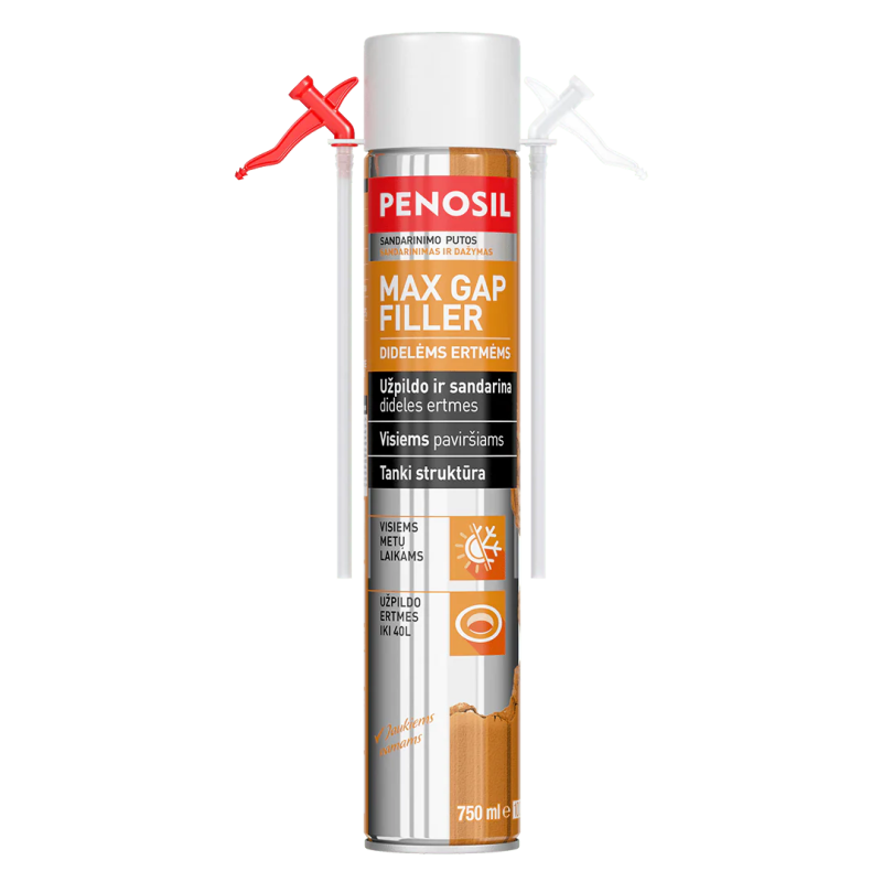 PENOSIL Max Gap Filler - šiaudelinės sandarinimo putos didelėms ertmėms