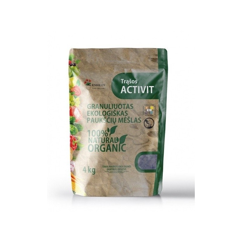 Organinės granuliuotos ekologiškos trąšos Activit EMOLUS 4 kg