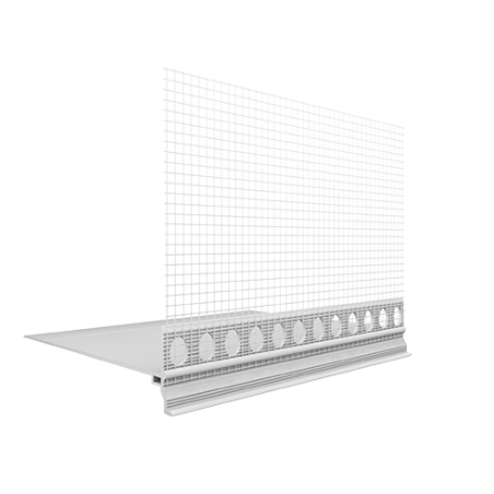 PVC jungiamasis cokolinis profilis su tinkleliu 12cm (PRAKTIKA)