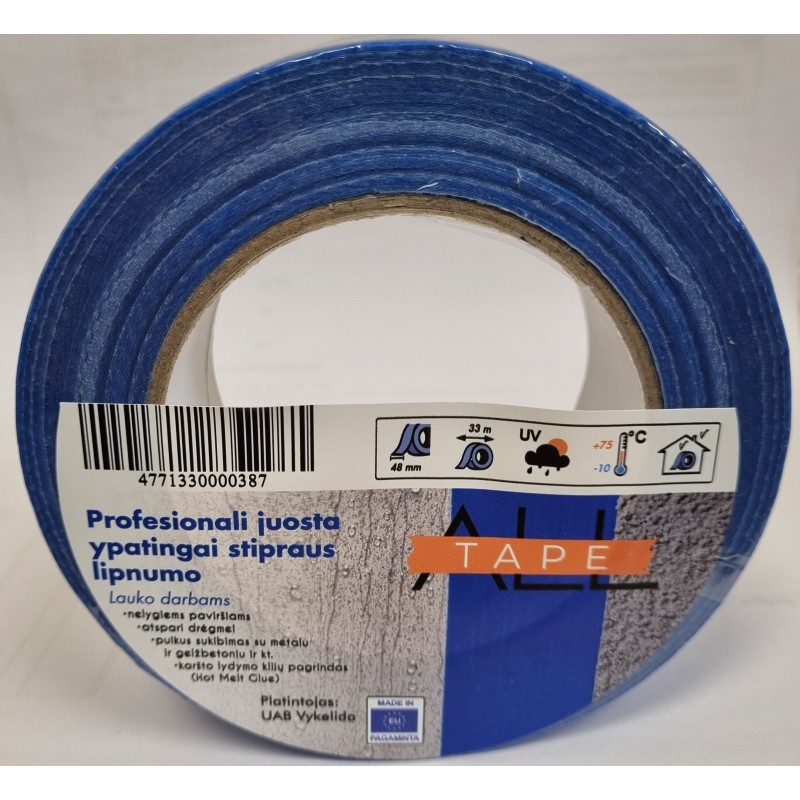 Profesionali juosta ypatingai stipraus lipnumo Blue ALLTAPE